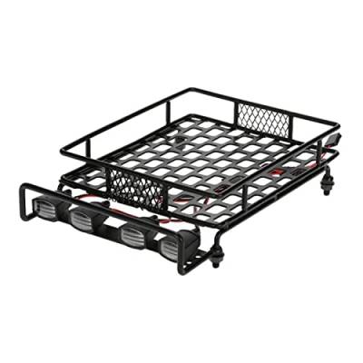 XEBRAD Dachgepäckträger Lichtleiste Wrangler, for Tamiya, CC01, for Axial, SCX10 Gepäckträger aus Aluminiumlegierung Autodachträger Dachgepäckträger für Spielzeugautos von XEBRAD